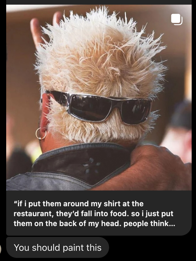 back of guy fieri's head with sunglasses on