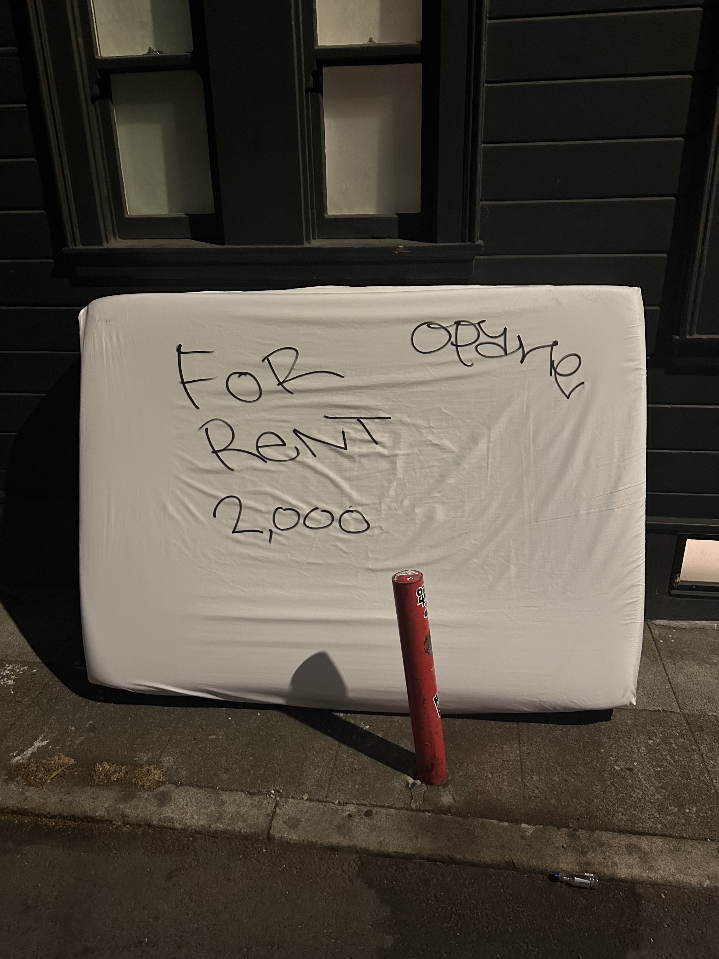 a mattress with writing on it